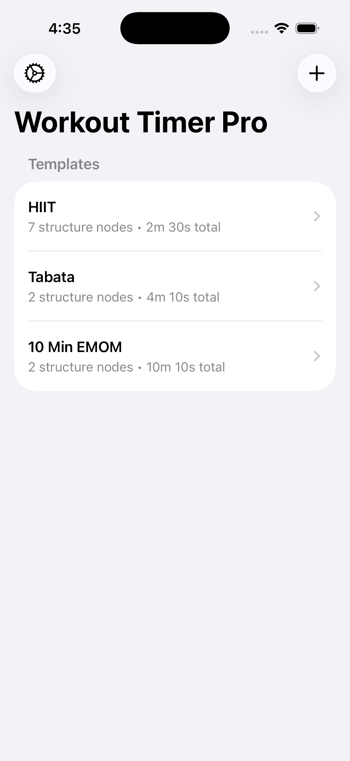 Active timer with countdown circle